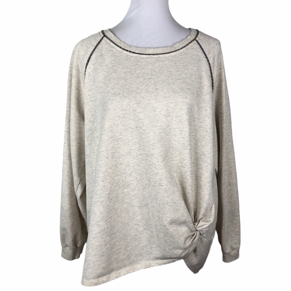 B Skies Are Blue Jersey Knit Knot Front Top 2X
